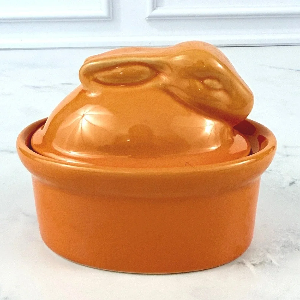 VTG BIA Orange Bunny Rabbit Ramekin 